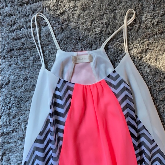 Altar’d State Hot Pink B/W Stripe Mini Dress - Picture 3 of 5